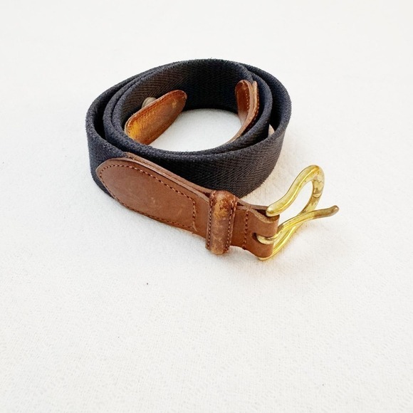 Coach Canvas Leather Accent Belt Brass Buckles 38” - Picture 1 of 5